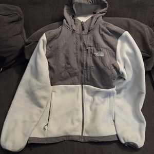 The North Face Gray and White Fleece Jacket